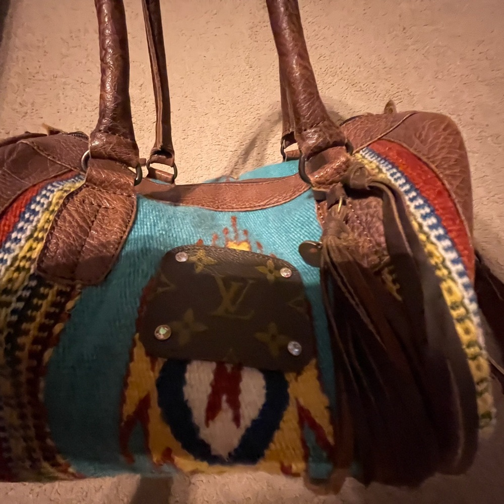 Upcycled American Darling Aztec duffel bag